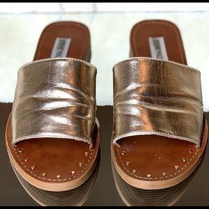 Brown and Gold Steve Madden Sandals/Slides